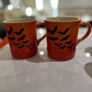NEW le creuset bat mugs, flame